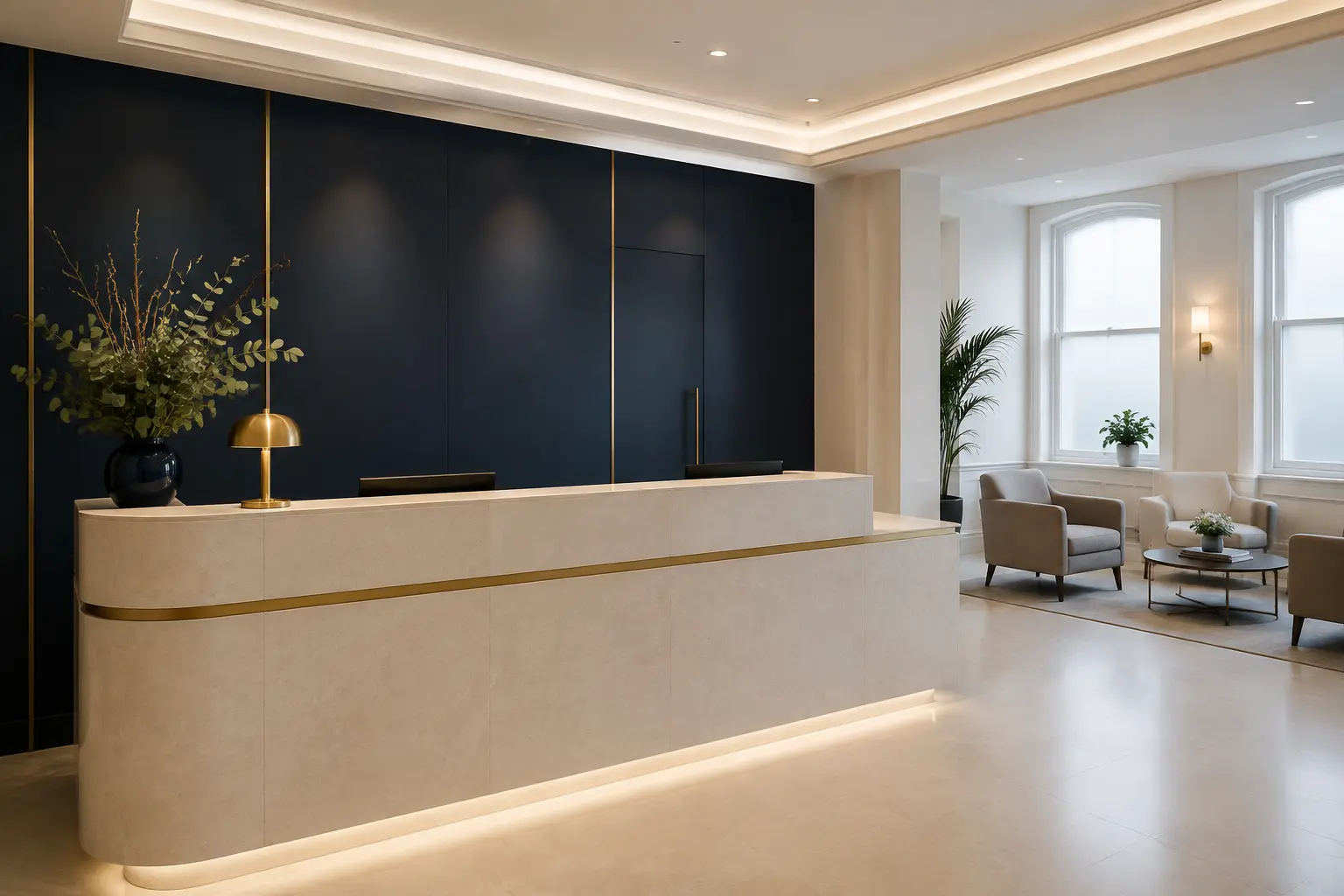 Premium private clinic reception in London